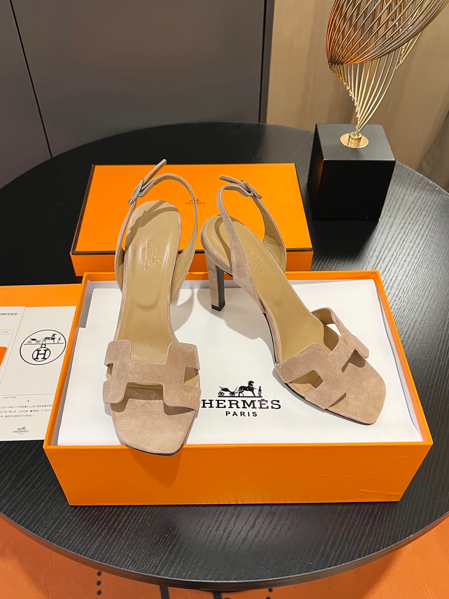 Hermès Hermès 2023 High-heeled elegant sandals Original VersionCustomization High heels one