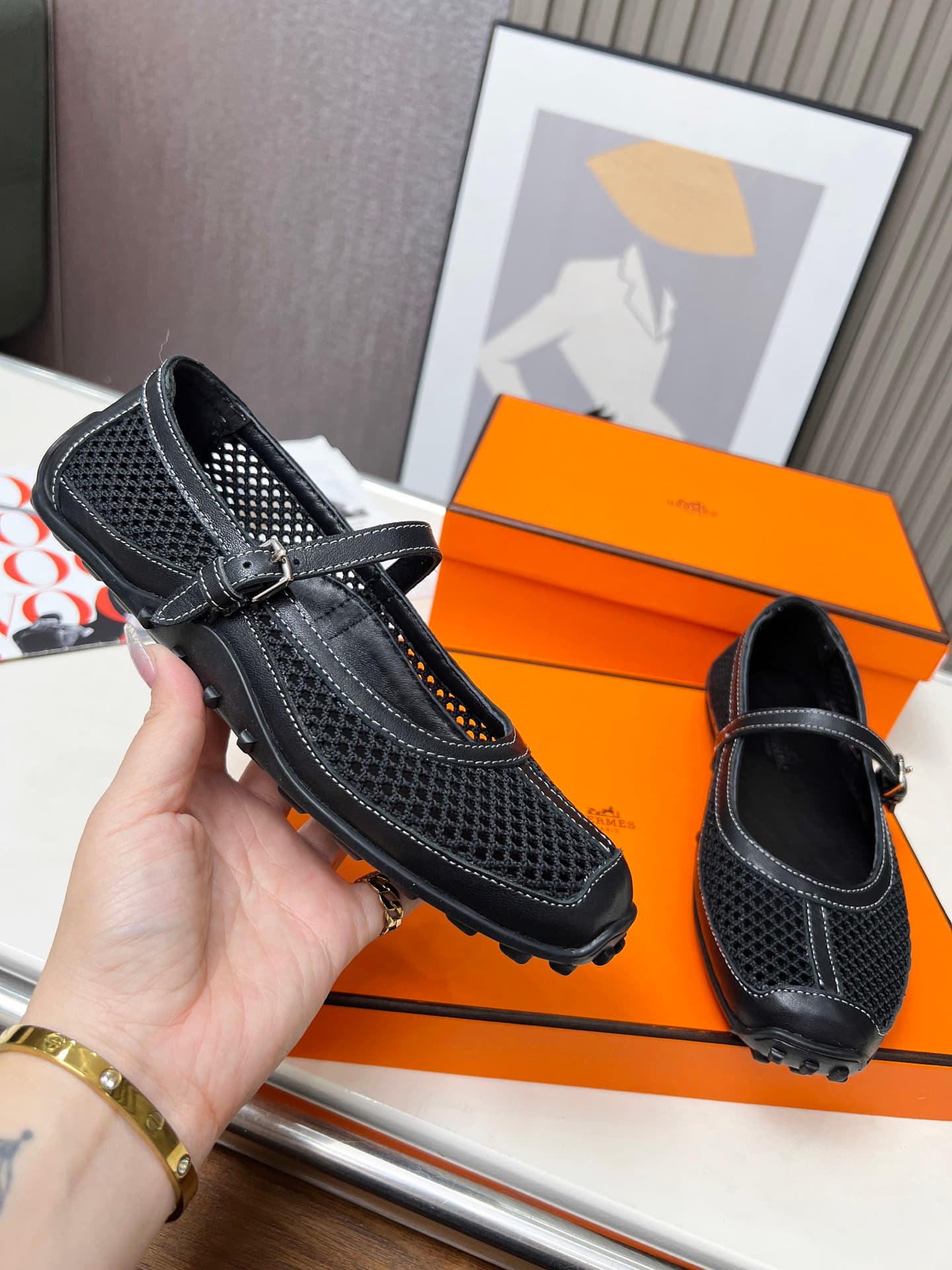 Hermès Hermes HermèsNew Arrival Original VersionDevelopment,Top-Grain LeatherFace New process grid Sheepskin
