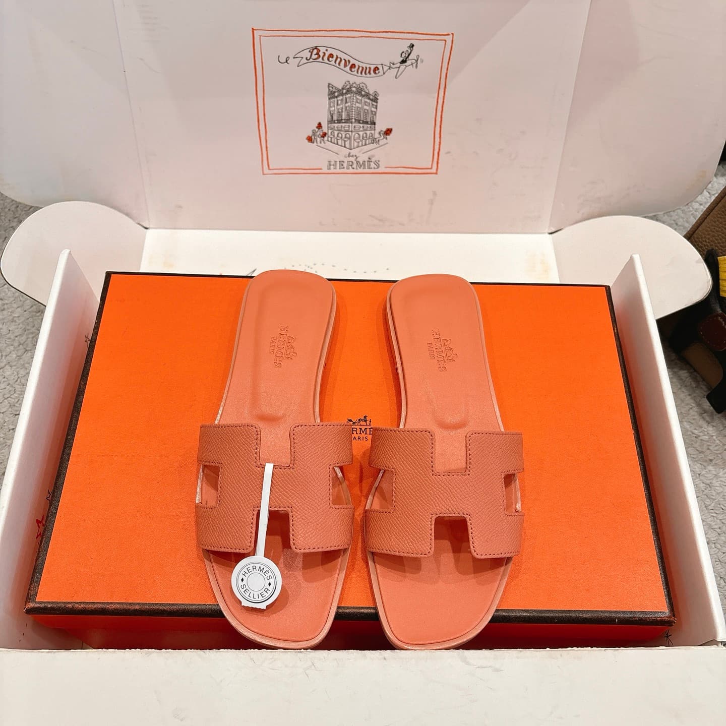 Hermès Hermes HermèsHSlippersOranSandal series Fashionable and versatile Super comfortable