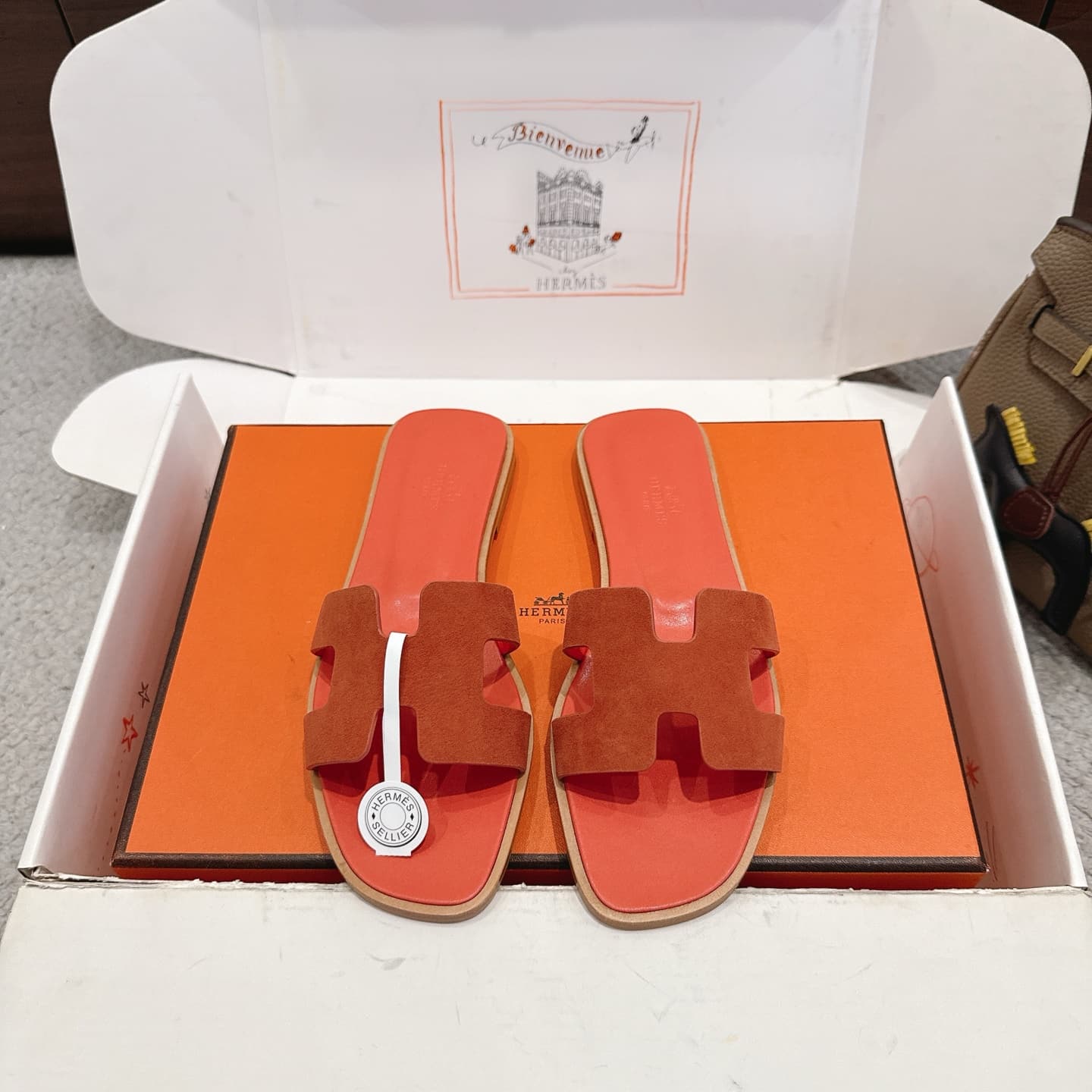 Hermès Hermes HermèsHSlippersOranSandal series Fashionable and versatile Super comfortable