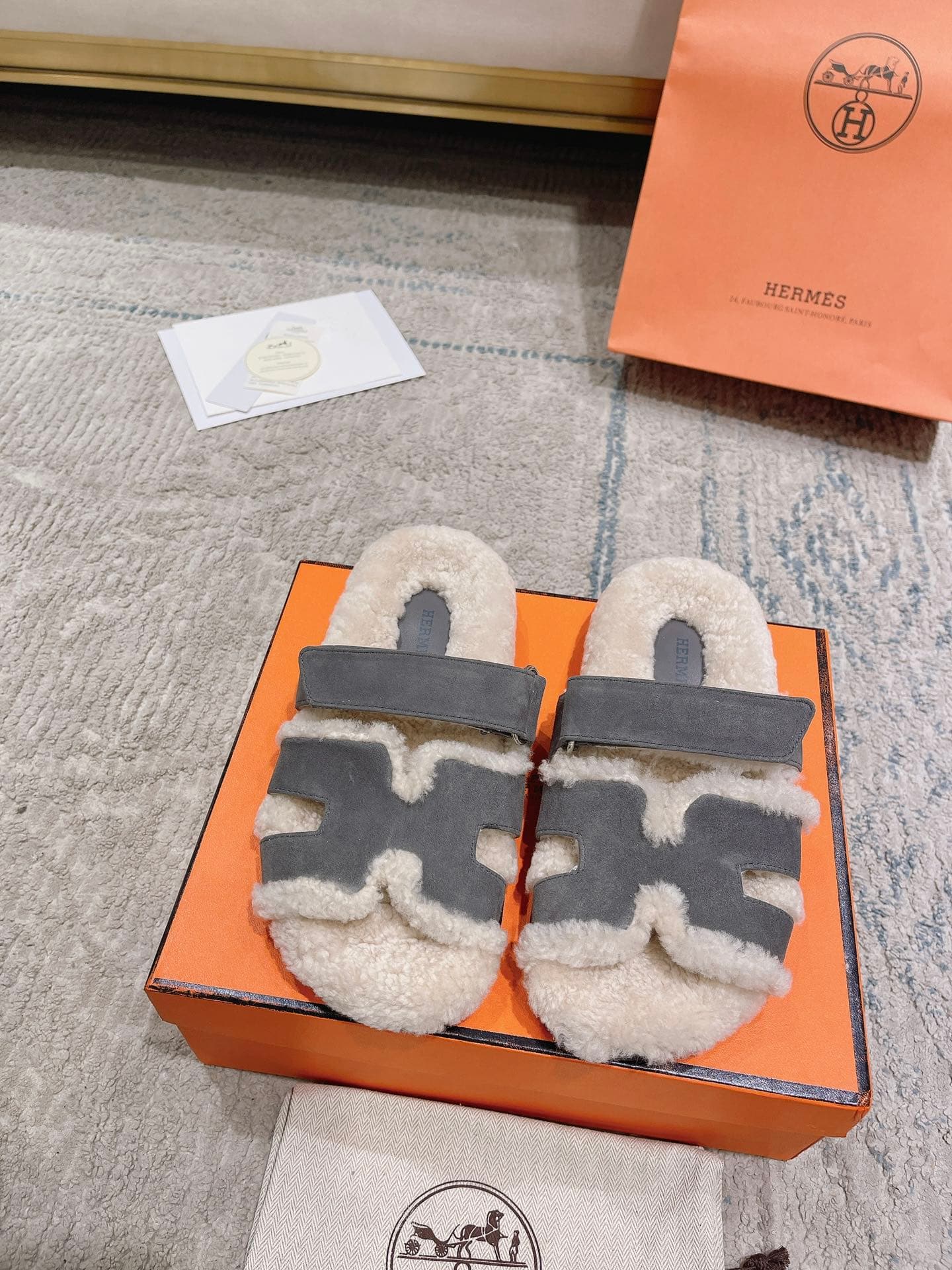 Hermès Herme Fall/WinterNew ArrivalSecond uncle Mao Tuoquan The first pair of shoes in autumn is definitely cute slippers